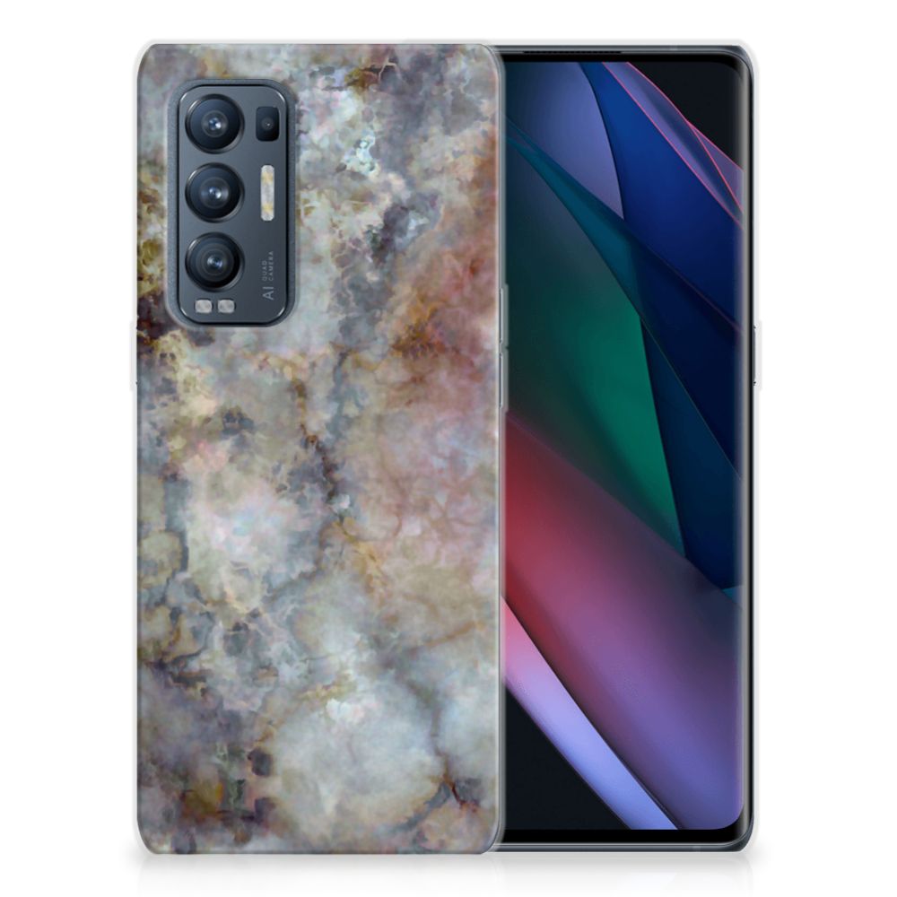 OPPO Find X3 Neo TPU Siliconen Hoesje Marmer Grijs B2C Telecom
