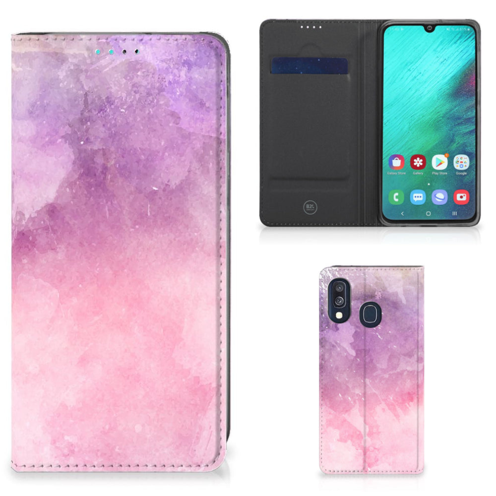 Bookcase Samsung Galaxy A40 Pink Purple Paint