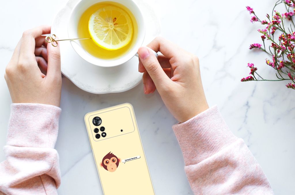 Xiaomi Poco X4 Pro 5G Telefoonhoesje met Naam Monkey B2C Telecom