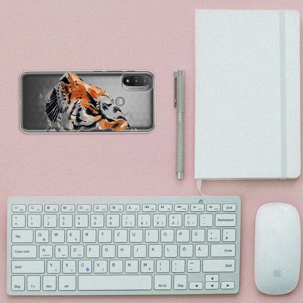 Hoesje maken Motorola Moto E20 | E40 Watercolor Tiger