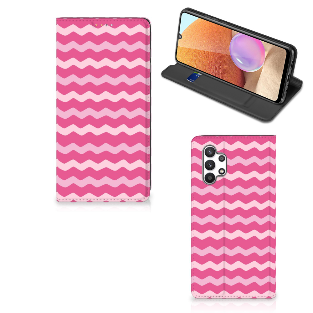 Samsung Galaxy A32 4G | A32 5G Enterprise Editie Hoesje met Magneet Waves Pink - B2C Telecom