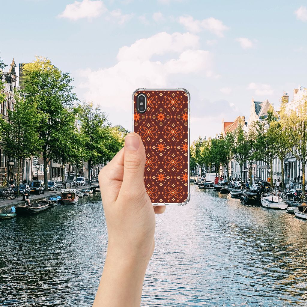 Apple iPhone X | Xs Doorzichtige Silicone Hoesje Batik Brown
