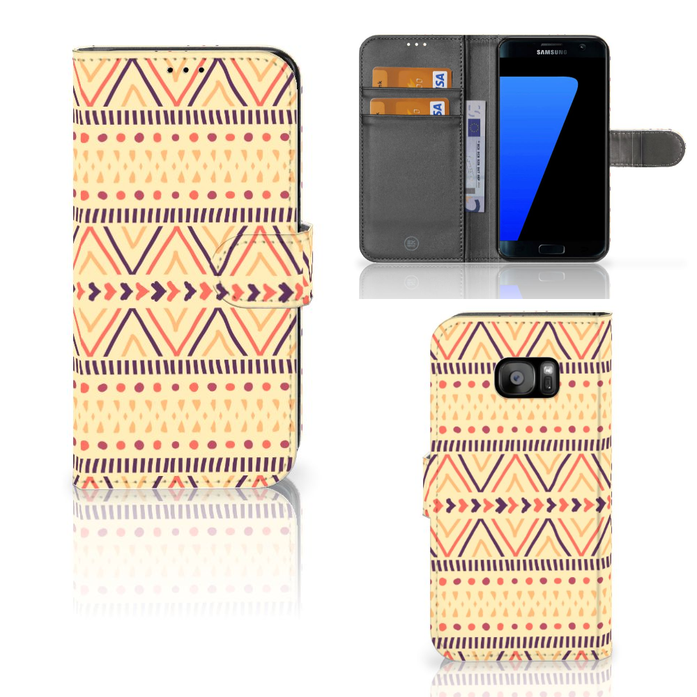 Samsung Galaxy S7 Edge Telefoon Hoesje Aztec Yellow