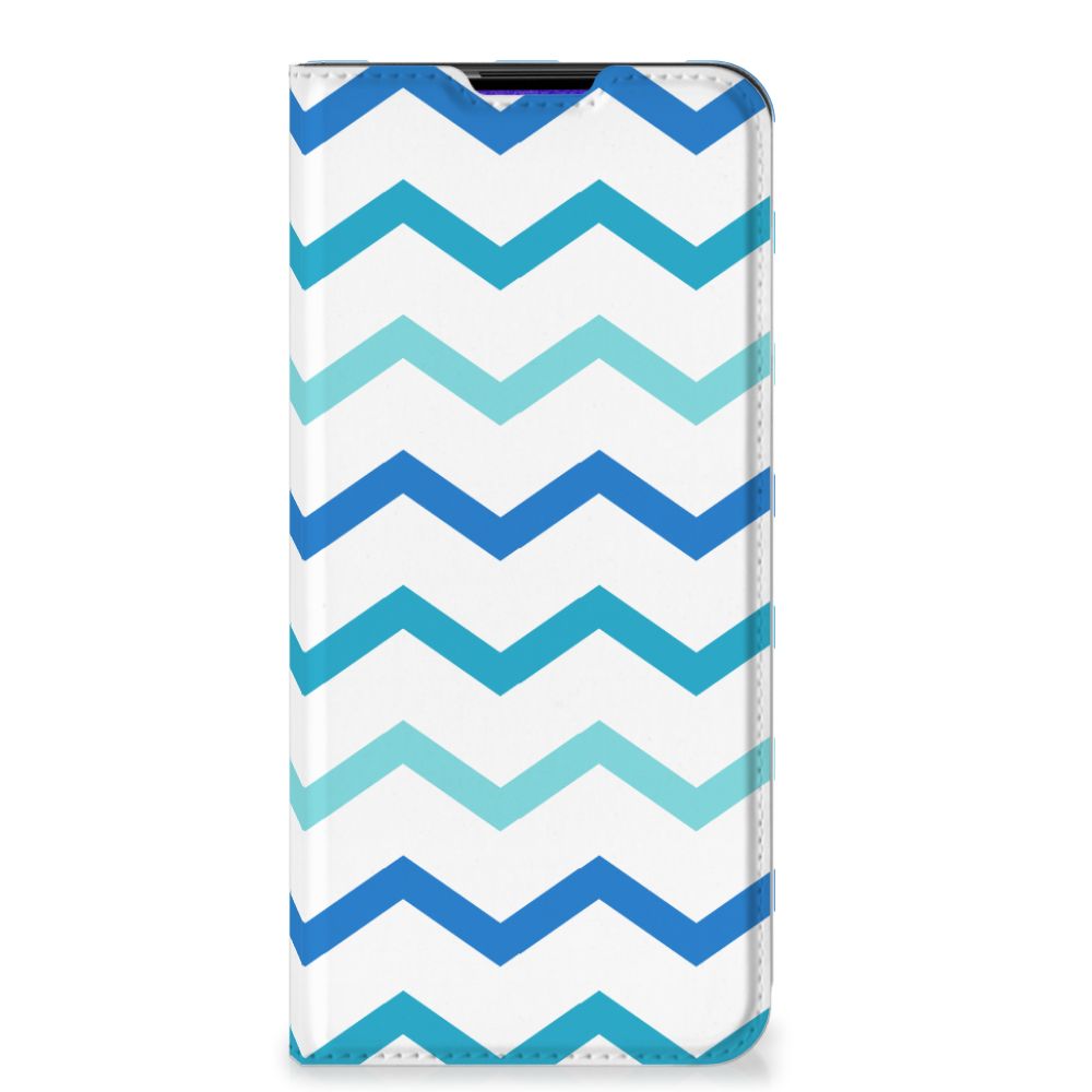 Samsung Galaxy A03s Hoesje met Magneet Zigzag Blauw - B2C Telecom