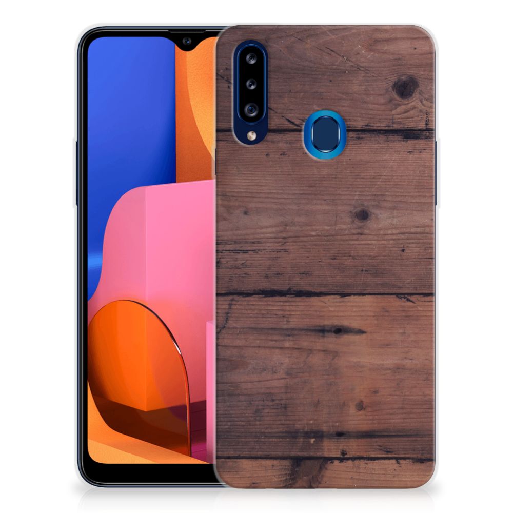 Samsung Galaxy A20s Bumper Hoesje Old Wood