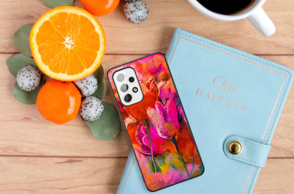Kleurrijke Telefoonhoesje Samsung Galaxy A73 Tulips B2C Telecom