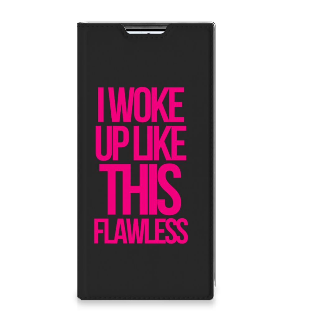 Samsung Galaxy S22 Ultra Hoesje met tekst Woke Up - Origineel Cadeau Zelf Maken