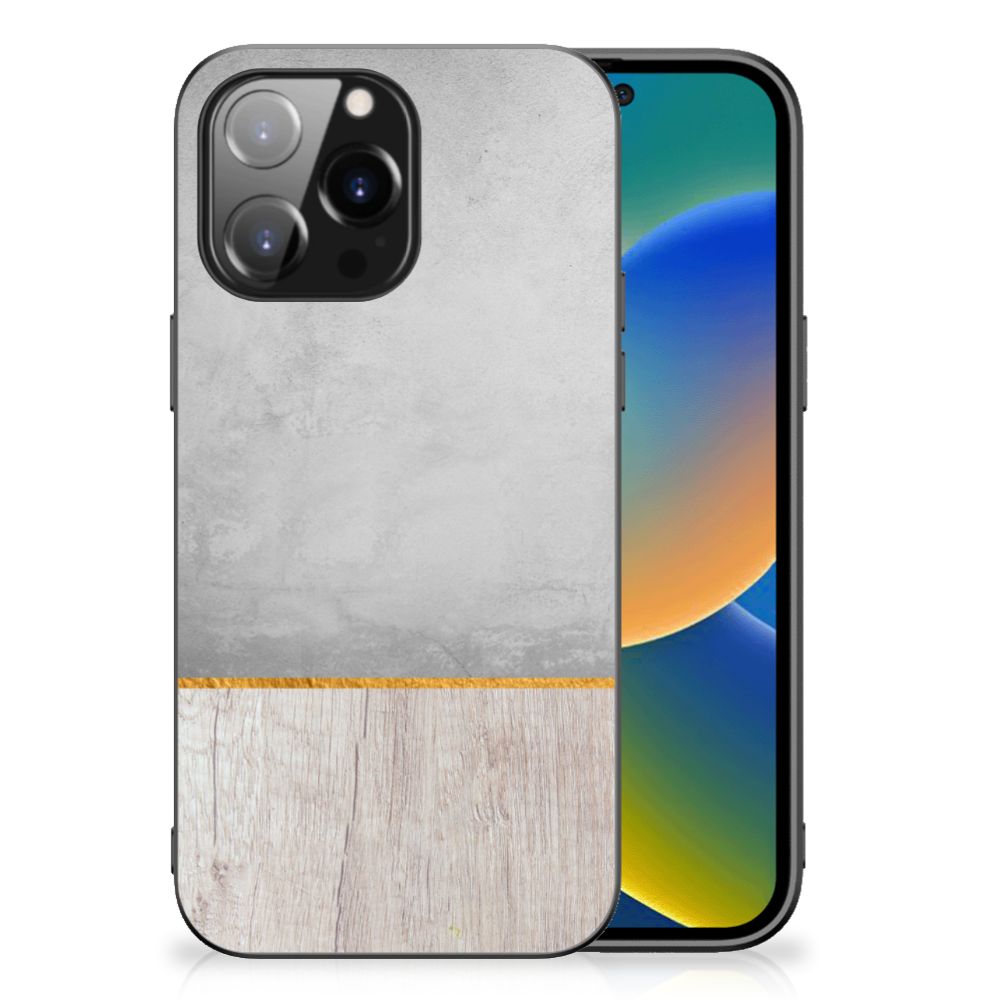 iPhone 14 Pro Max Houten Print Telefoonhoesje Wood Concrete B2C Telecom
