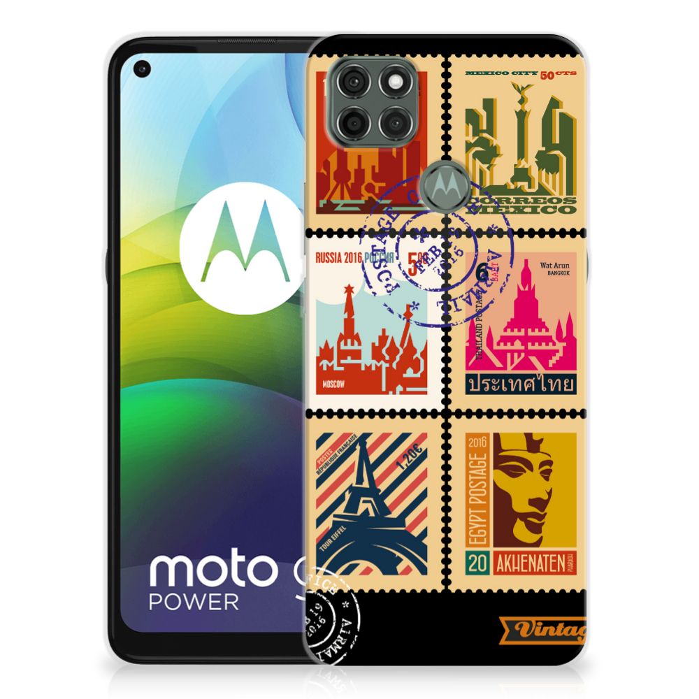 Motorola Moto G9 Power Siliconen Back Cover Postzegels B2C Telecom