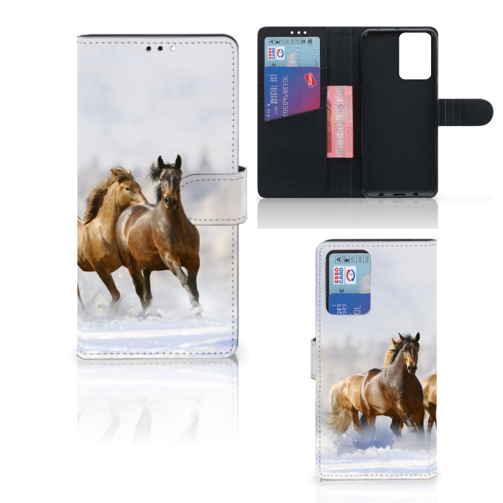 Xiaomi Redmi Note 10 Pro Telefoonhoesje met Pasjes Paarden