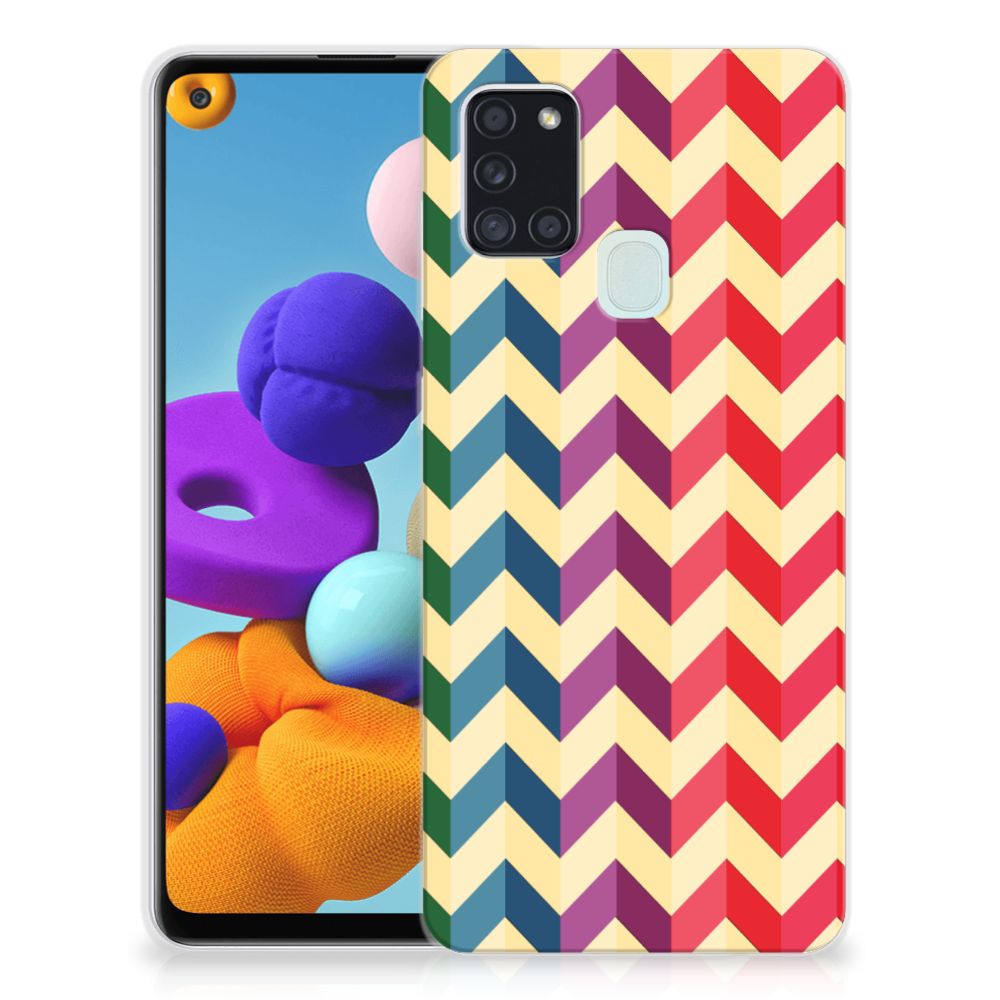 Samsung Galaxy A21s TPU bumper Zigzag Multi Color