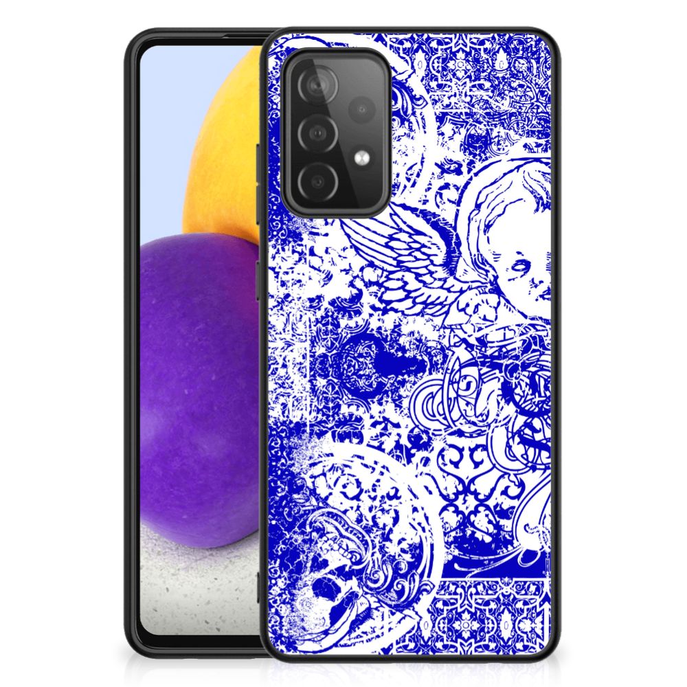 Telefoonhoesje Samsung Galaxy A72 (5G/4G) Angel Skull Blauw