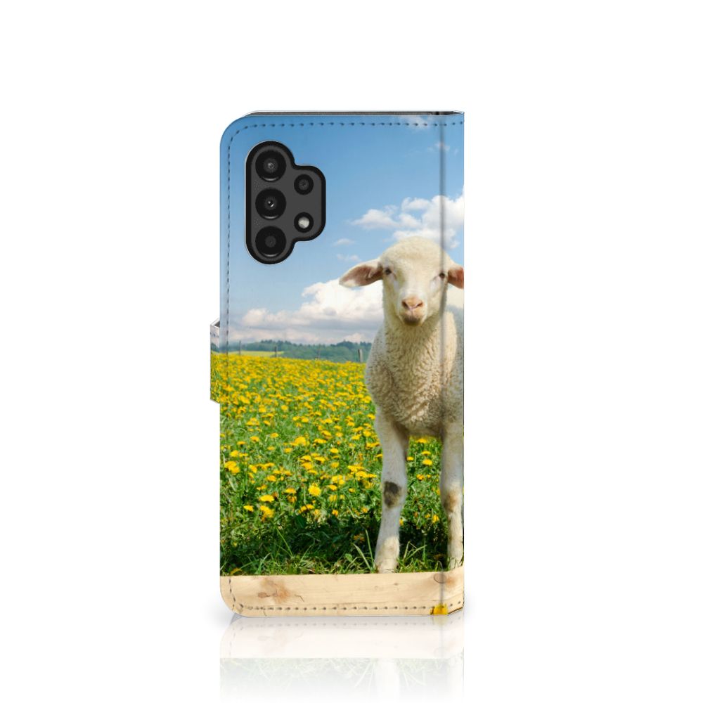 Samsung Galaxy A13 (4G) Telefoonhoesje met Pasjes Schaap en Lammetje