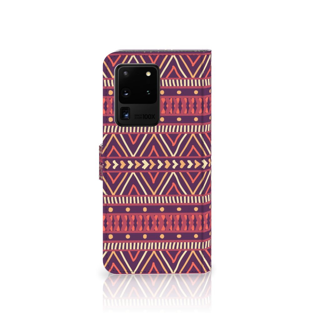 Samsung Galaxy S20 Ultra Telefoon Hoesje Aztec Paars