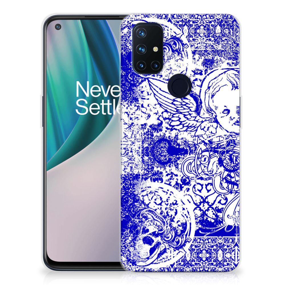Silicone Back Case OnePlus Nord N10 5G Angel Skull Blauw