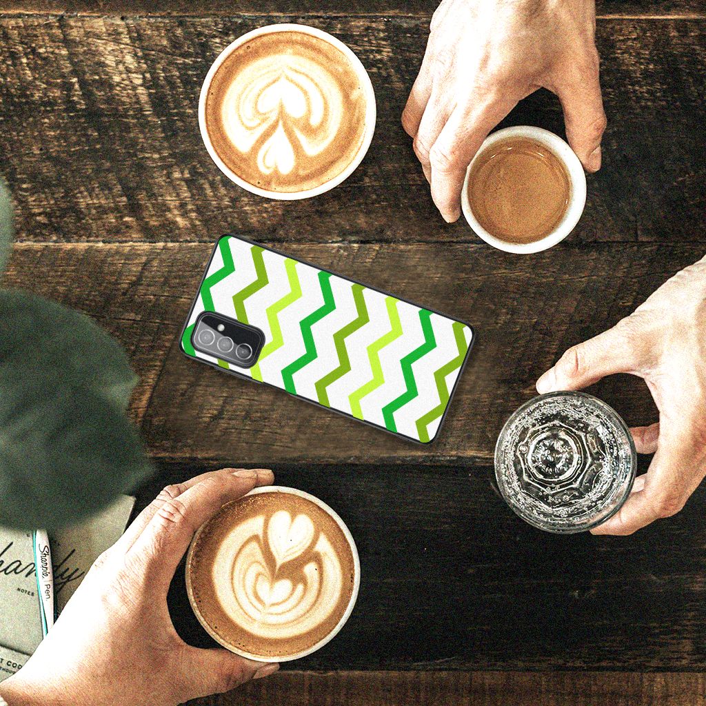 Samsung Galaxy M52 Back Case Zigzag Groen B2C Telecom