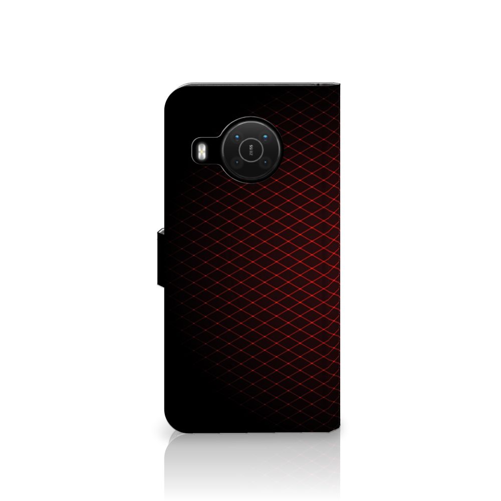 Nokia X10 | Nokia X20 Telefoon Hoesje Geruit Rood met geometrisch patroon in zwart en rood