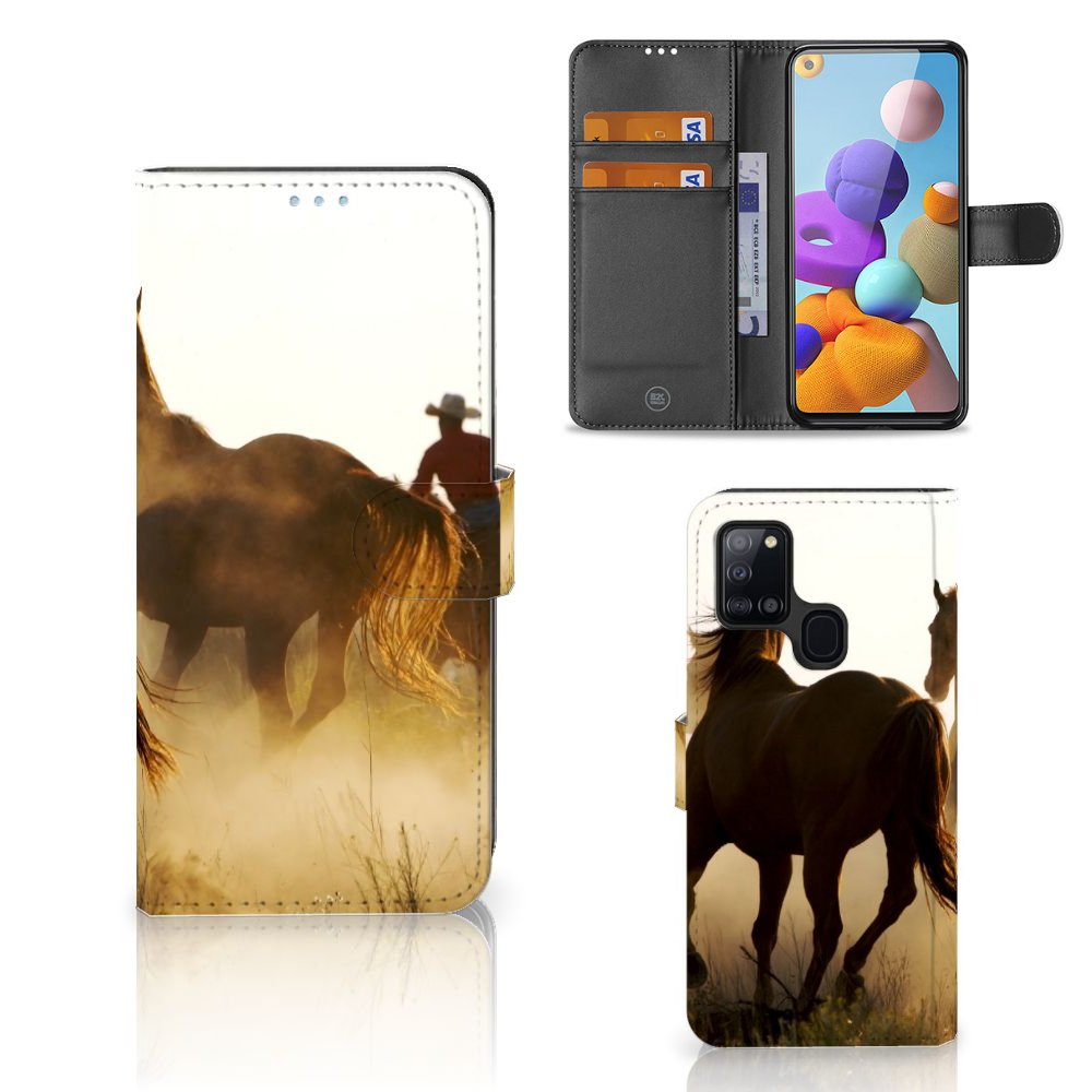 Samsung Galaxy A21s Telefoonhoesje met Pasjes Design Cowboy