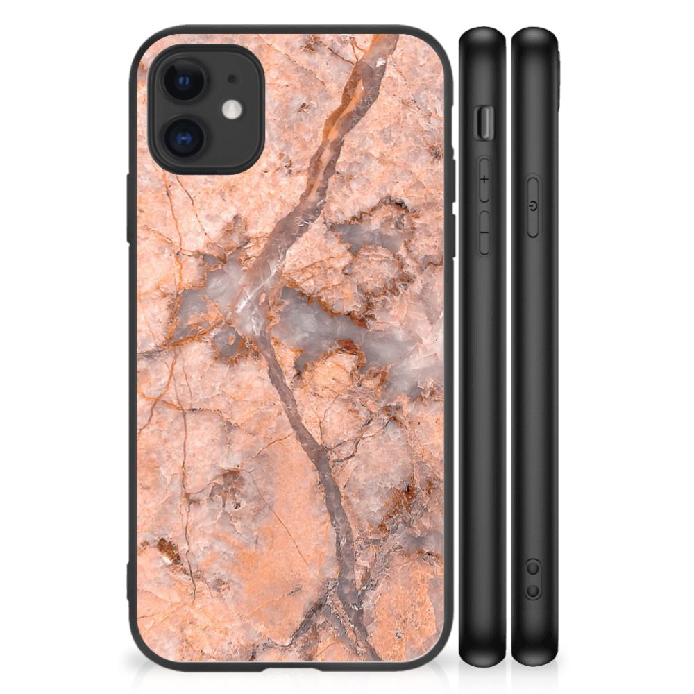 iPhone 11 Marmeren Print Telefoonhoesje Marmer Oranje B2C Telecom