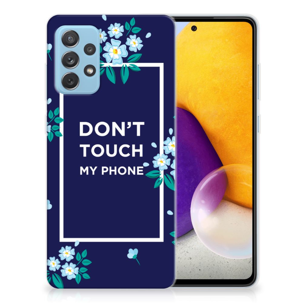 Samsung Galaxy A72 Silicone-hoesje Flowers Blue DTMP