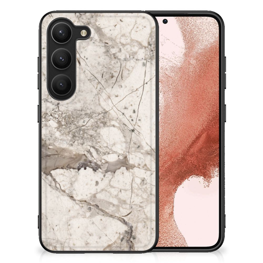 Samsung Galaxy S23 Marmeren Print Telefoonhoesje Marmer Beige B2C Telecom