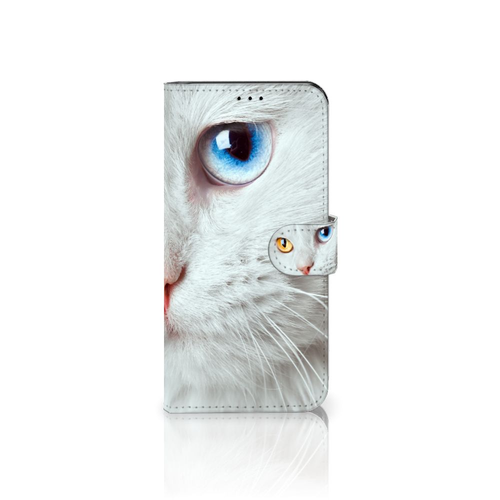 Google Pixel 7 Telefoonhoesje met Pasjes Witte Kat