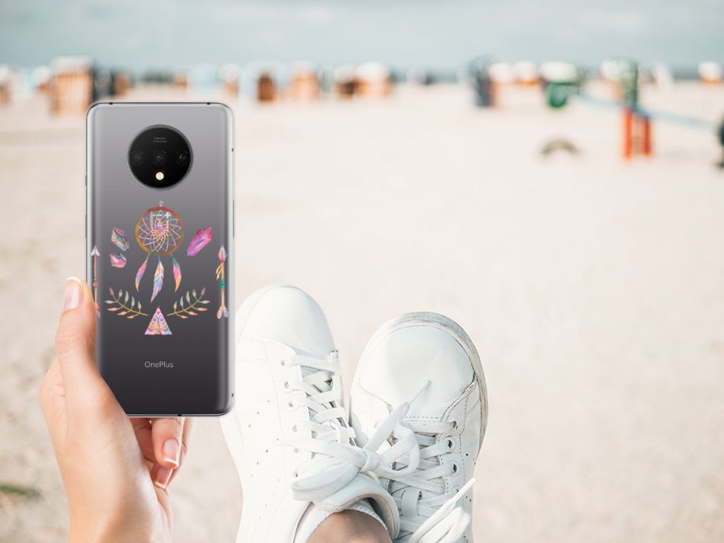 OnePlus 7T Telefoonhoesje met Naam Boho Dreamcatcher