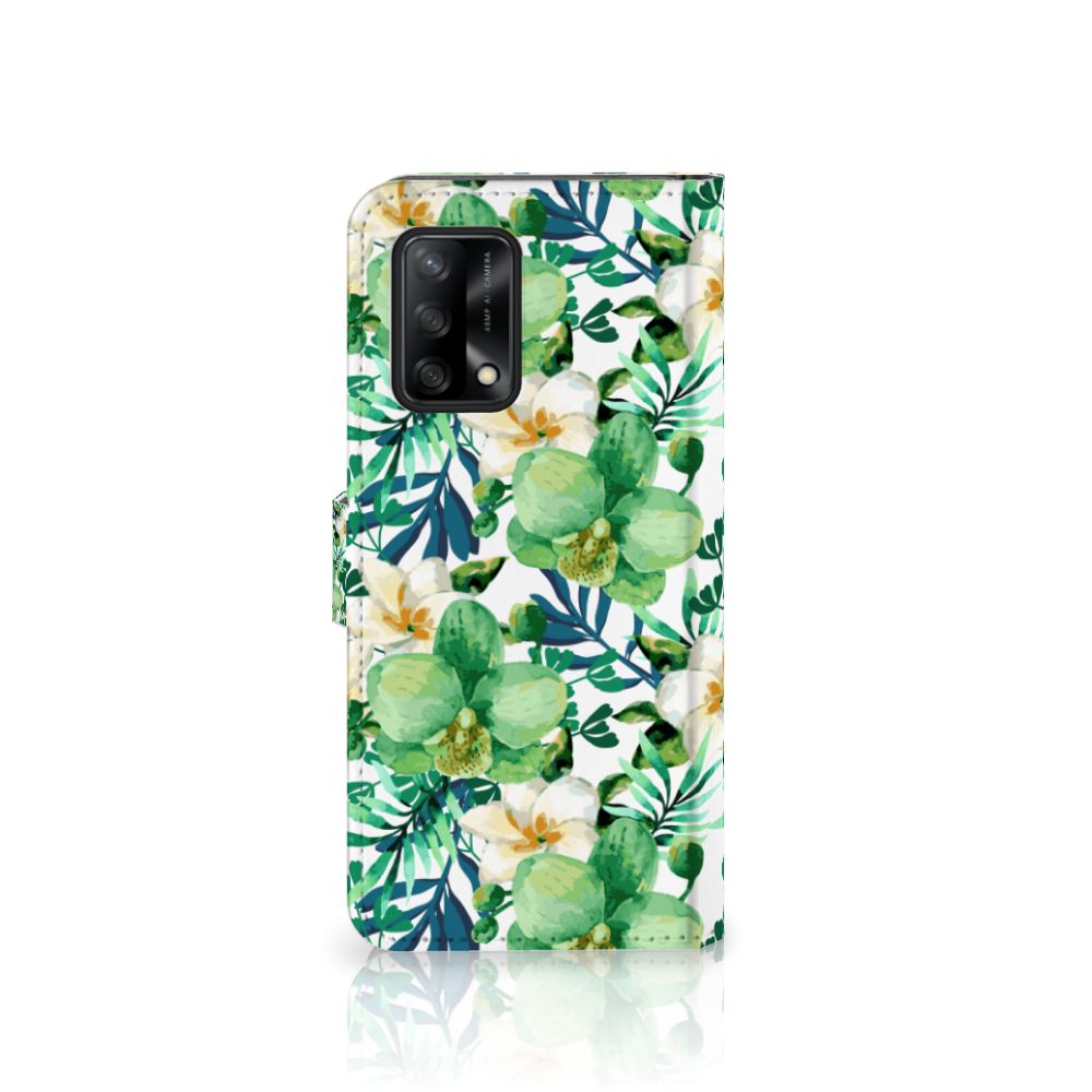 OPPO A74 4G Hoesje Orchidee Groen