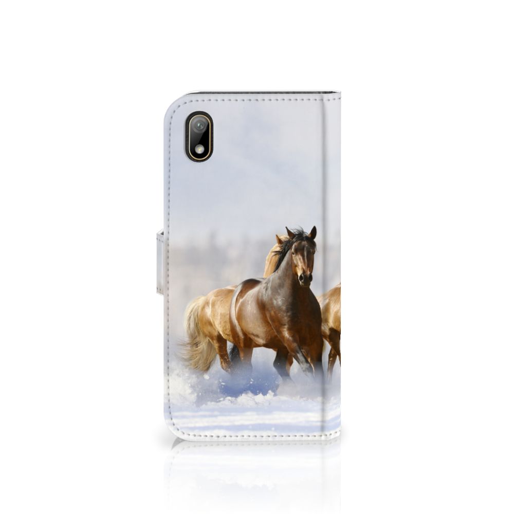 Huawei Y5 (2019) Telefoonhoesje met Pasjes Paarden