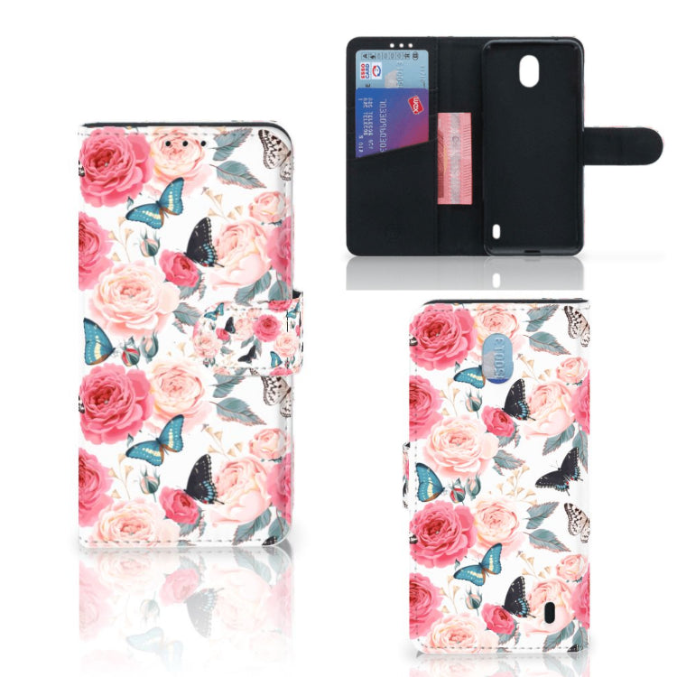 Nokia 1 Plus Hoesje Butterfly Roses