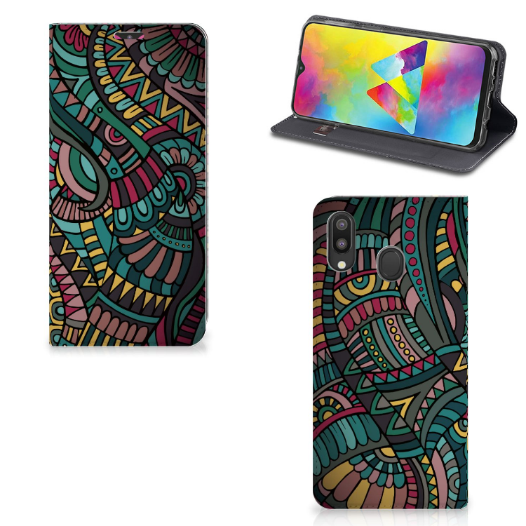 Samsung Galaxy M20 Hoesje met Magneet Aztec