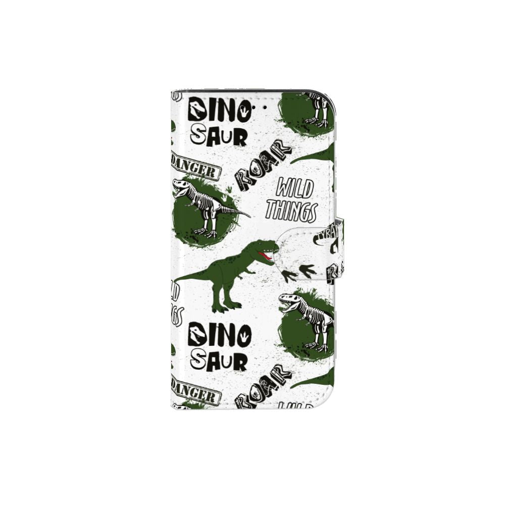 Telefoonhoesje met Pasjes voor iPhone 13 Pro Dinosaurus met dinosaurus en skeletten design 🦖.