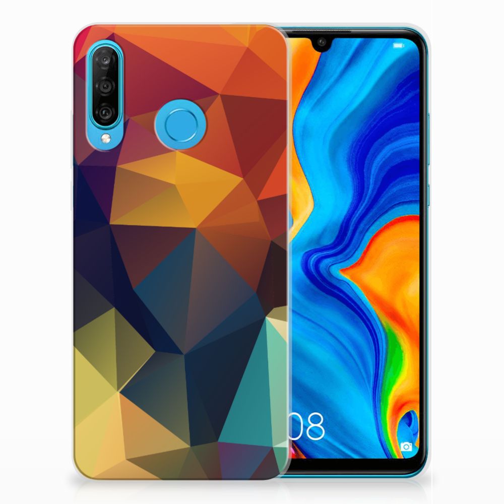 Huawei P30 Lite TPU Hoesje Polygon Color