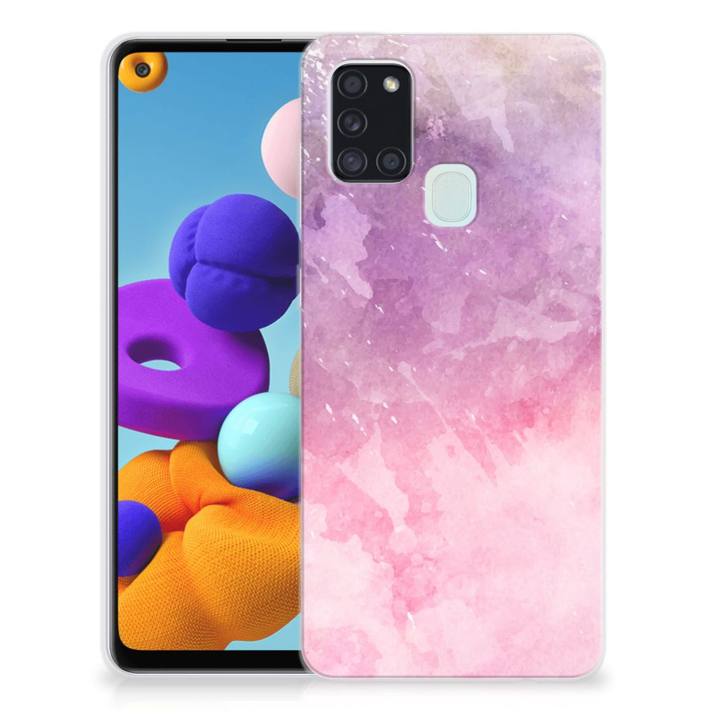 Hoesje maken Samsung Galaxy A21s Pink Purple Paint