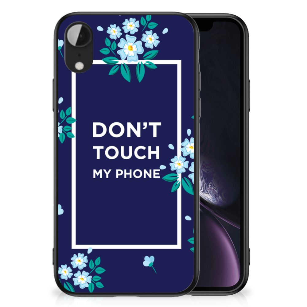 Apple iPhone XR Telefoon Hoesje Flowers Blue DTMP