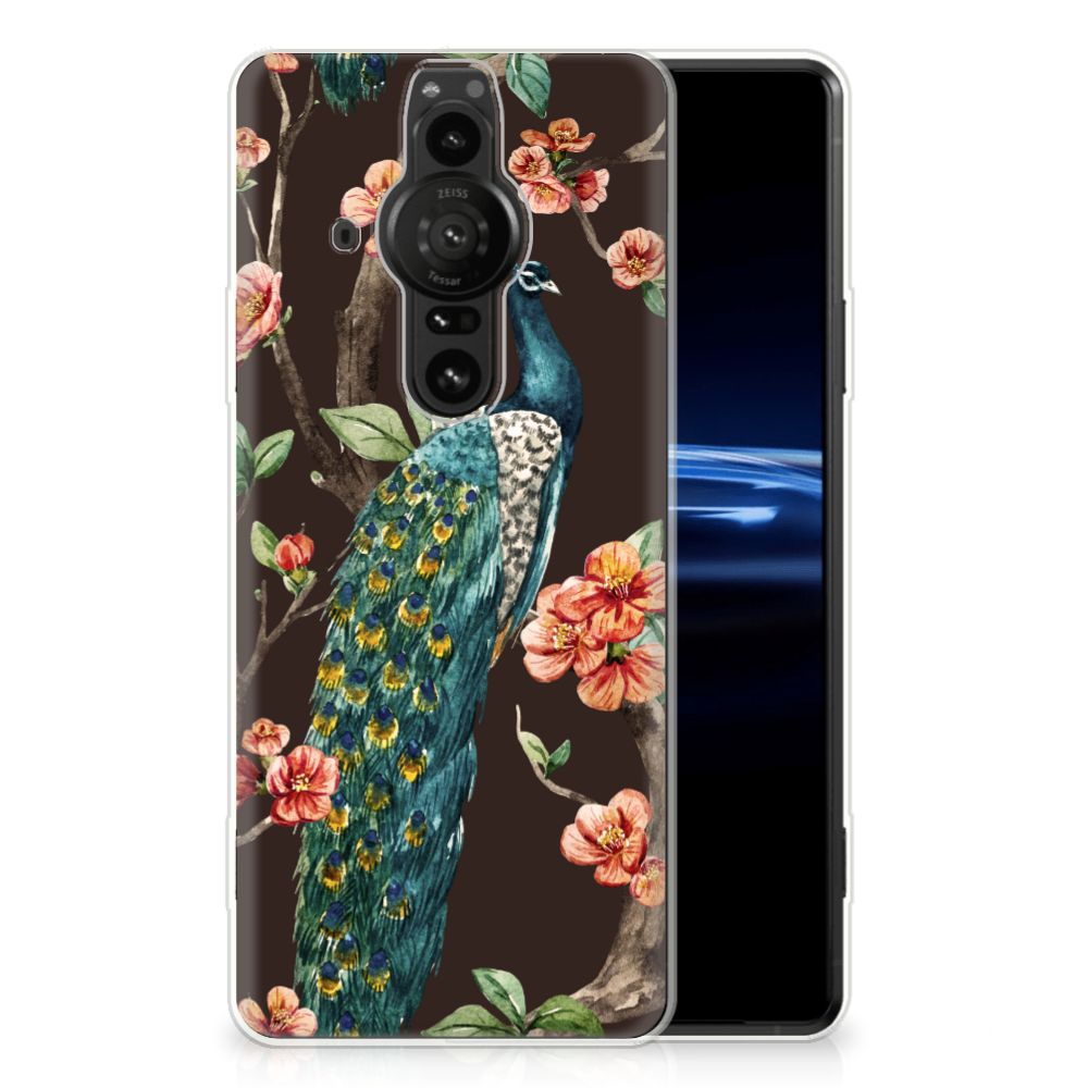 Sony Xperia Pro-I TPU Hoesje Pauw met Bloemen
