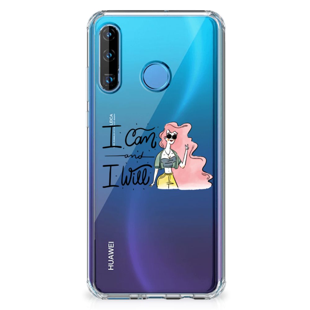 Huawei P30 Lite Stevig Bumper Hoesje i Can