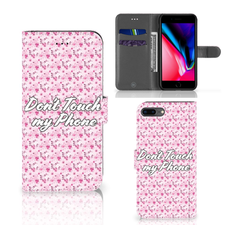 Apple iPhone 7 Plus | 8 Plus Portemonnee Hoesje Flowers Pink DTMP