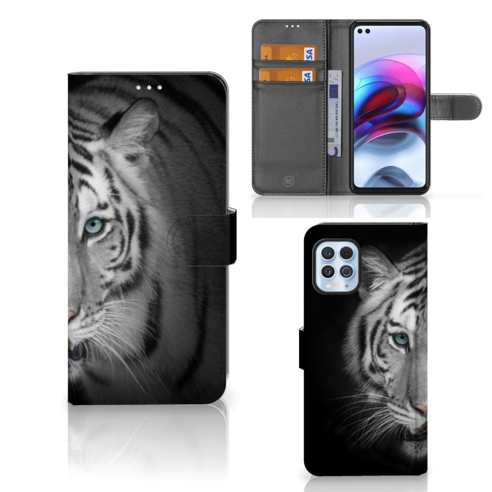 Motorola Moto G100 Telefoonhoesje met Pasjes Tijger