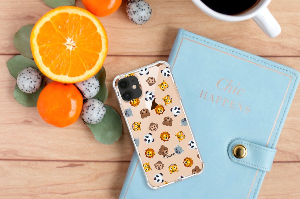 Doorzichtige Silicone Hoesje voor Apple iPhone 11 Dieren Emojis B2C Telecom