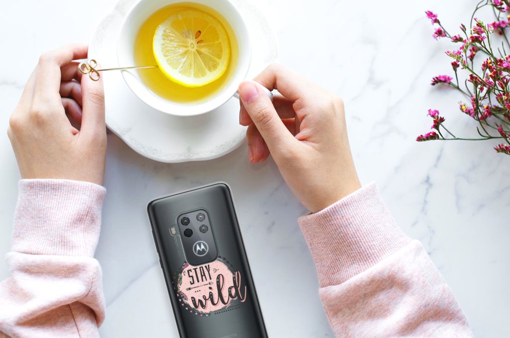 Motorola One Zoom Telefoonhoesje met Naam Boho Stay Wild