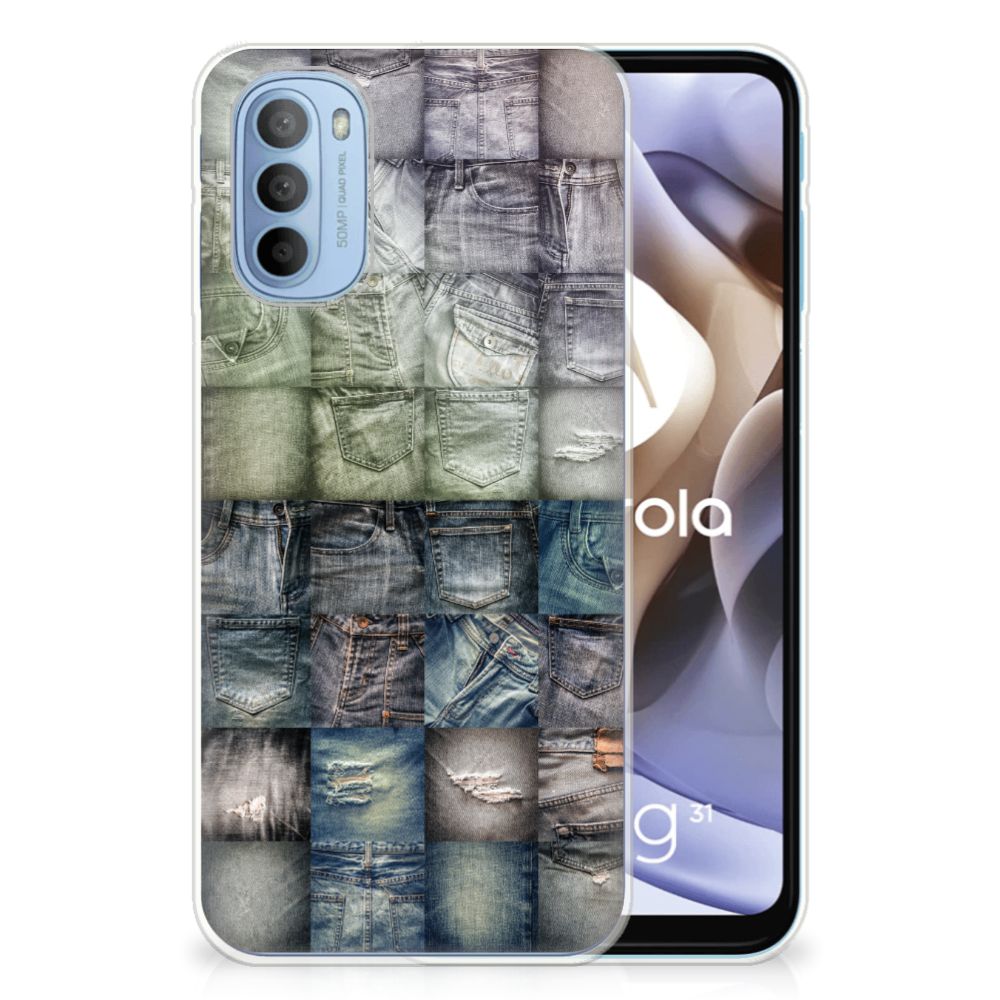 Silicone Back Cover Motorola Moto G31 | G41 Spijkerbroeken B2C Telecom