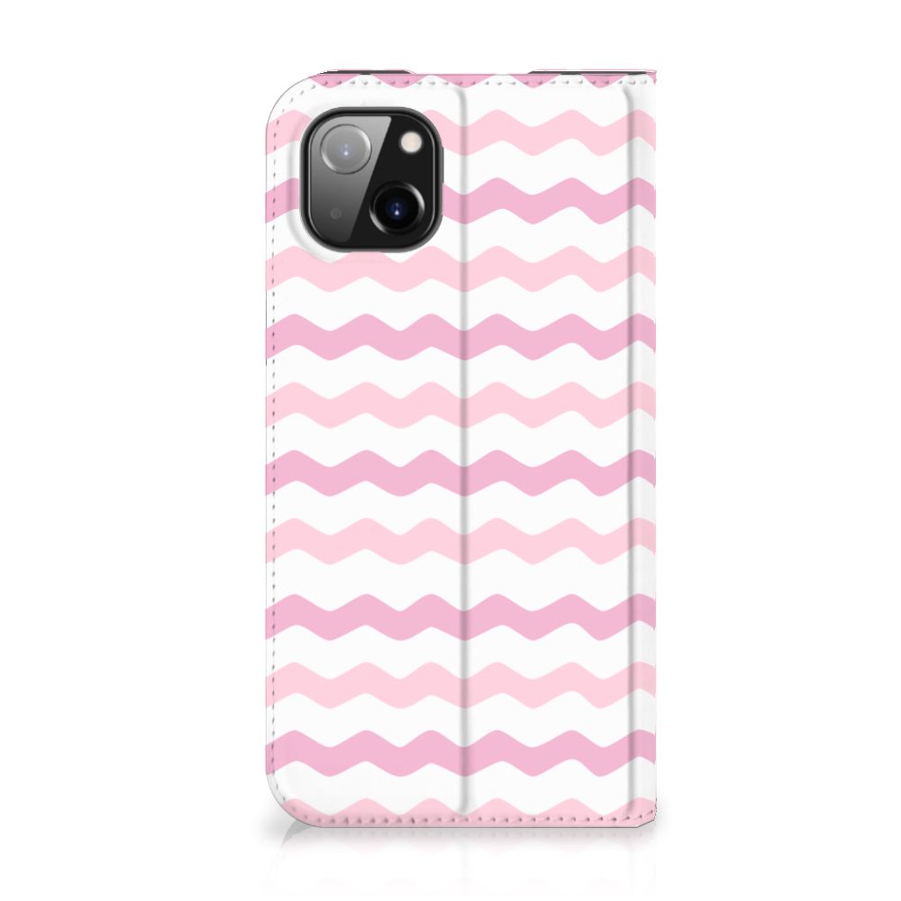 iPhone 14 Plus Hoesje met Magneet Waves Roze
