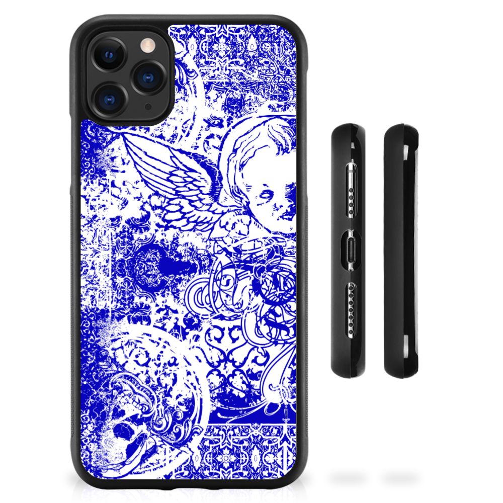 Mobiel Case Apple iPhone 11 Pro Max Angel Skull Blauw