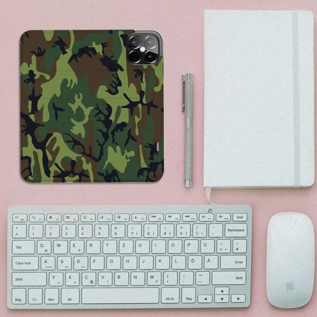 iPhone 12 Pro Max Hoesje met Magneet Army Dark - B2C Telecom
