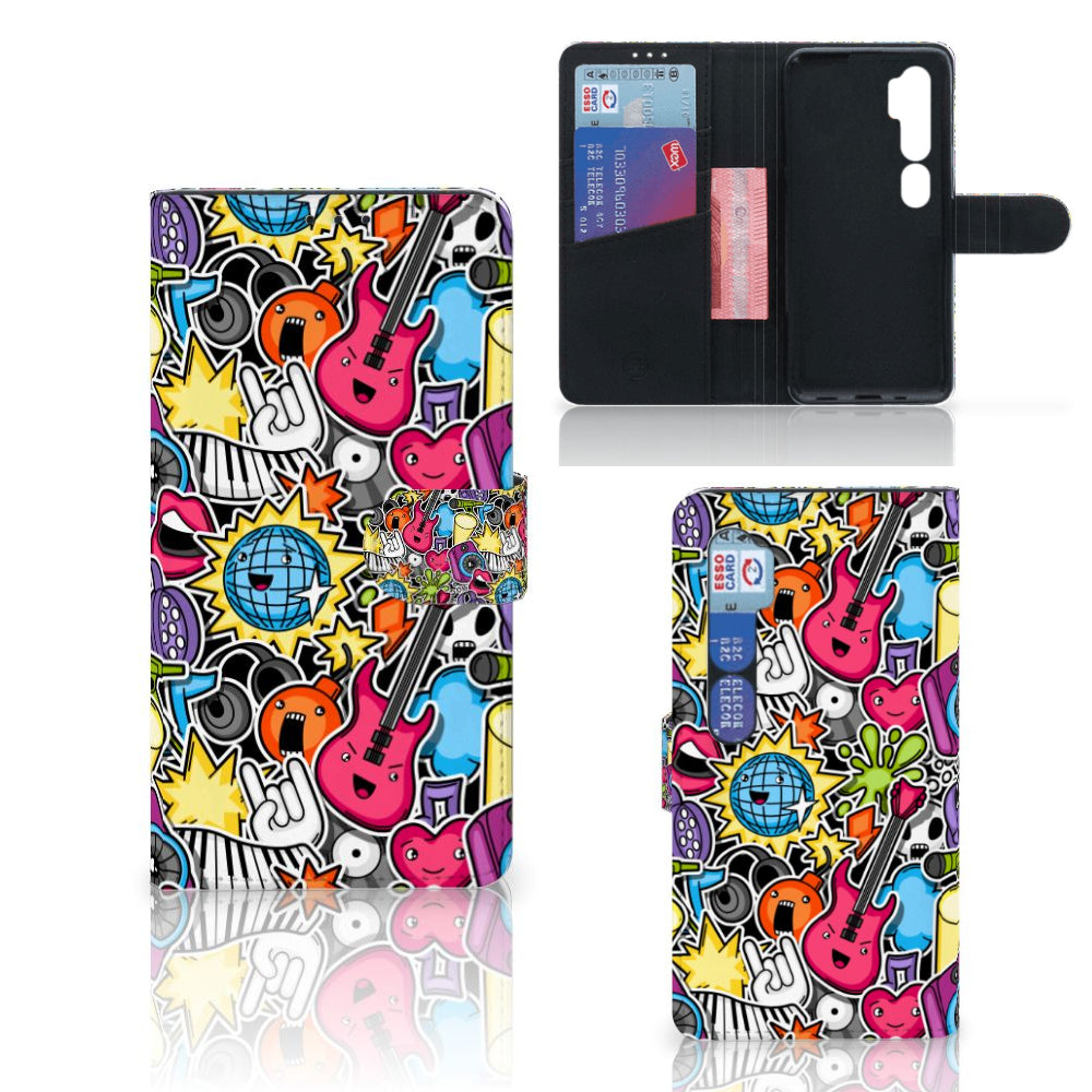 Xiaomi Mi Note 10 Pro Wallet Case met Pasjes Punk Rock