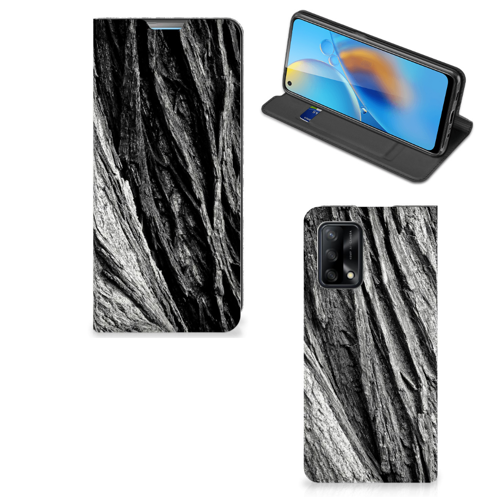 Book Wallet Case OPPO A74 4G Boomschors Grijs - B2C Telecom