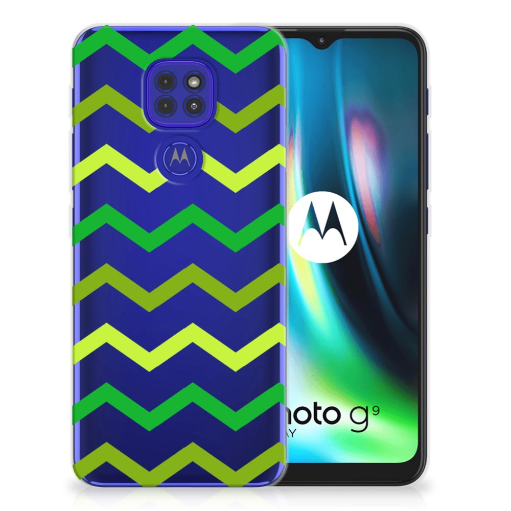 Motorola Moto G9 Play | E7 Plus TPU bumper Zigzag Groen B2C Telecom