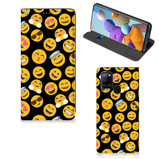 Samsung Galaxy A21s Hoesje met Magneet Emoji