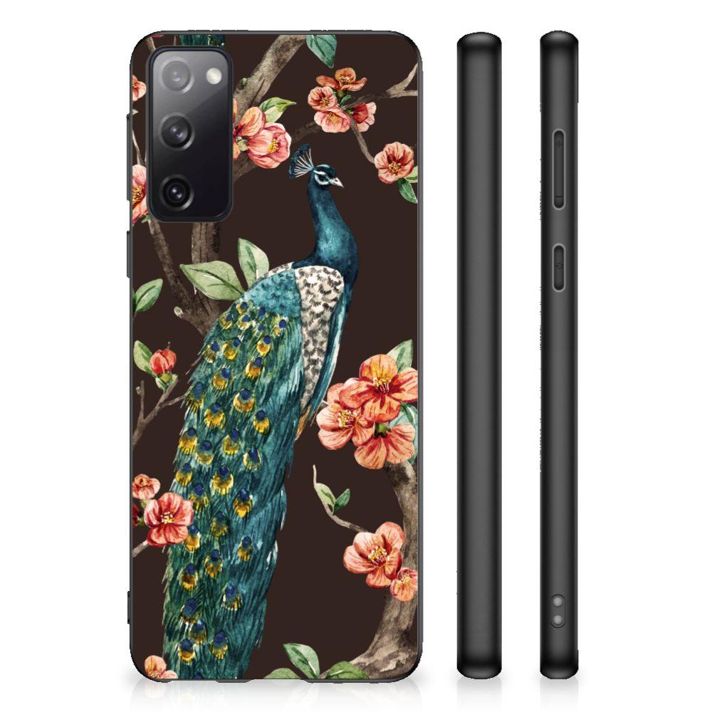 Samsung Galaxy S20 Back Cover Pauw met Bloemen B2C Telecom